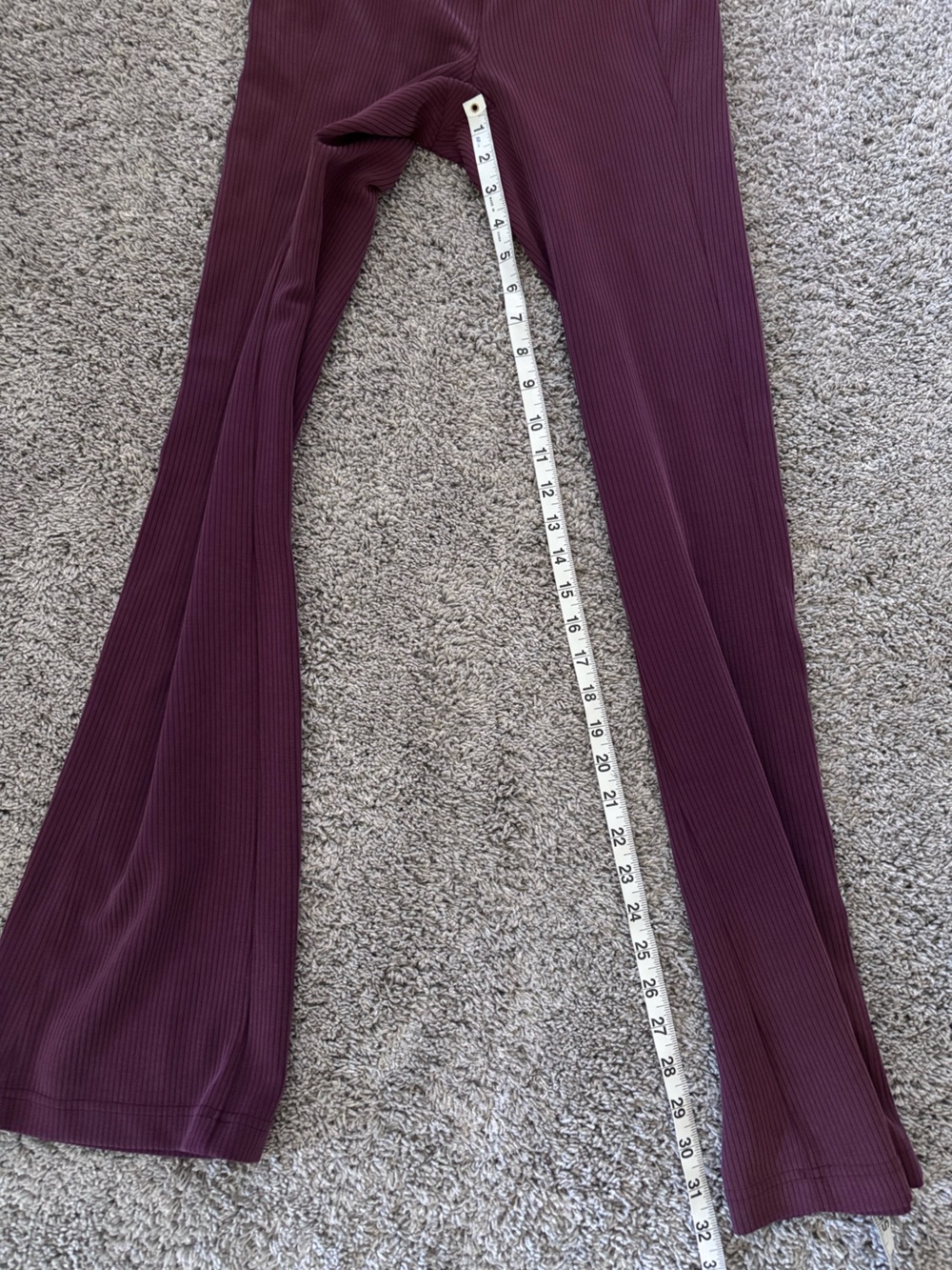 lululemon Ribbed Flare Leggings in Burgundy - Picture 11 of 13